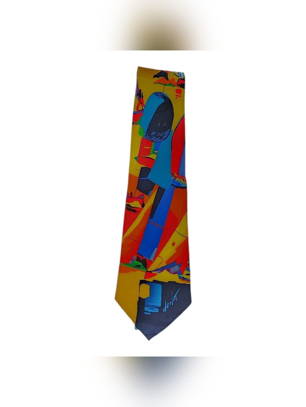 Stunning Vintage 1990s Berend DeWitt Silk Tie Colorful Abstract Art Print Italy